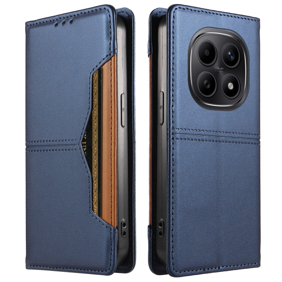 For Xiaomi Poco M8 5G / Xiaomi Redmi Note 15 4G (Global) / Xiaomi Redmi Note 15 5G (Global) Wallet Case External Card Slot Magnetic Closing Leather Phone Cover