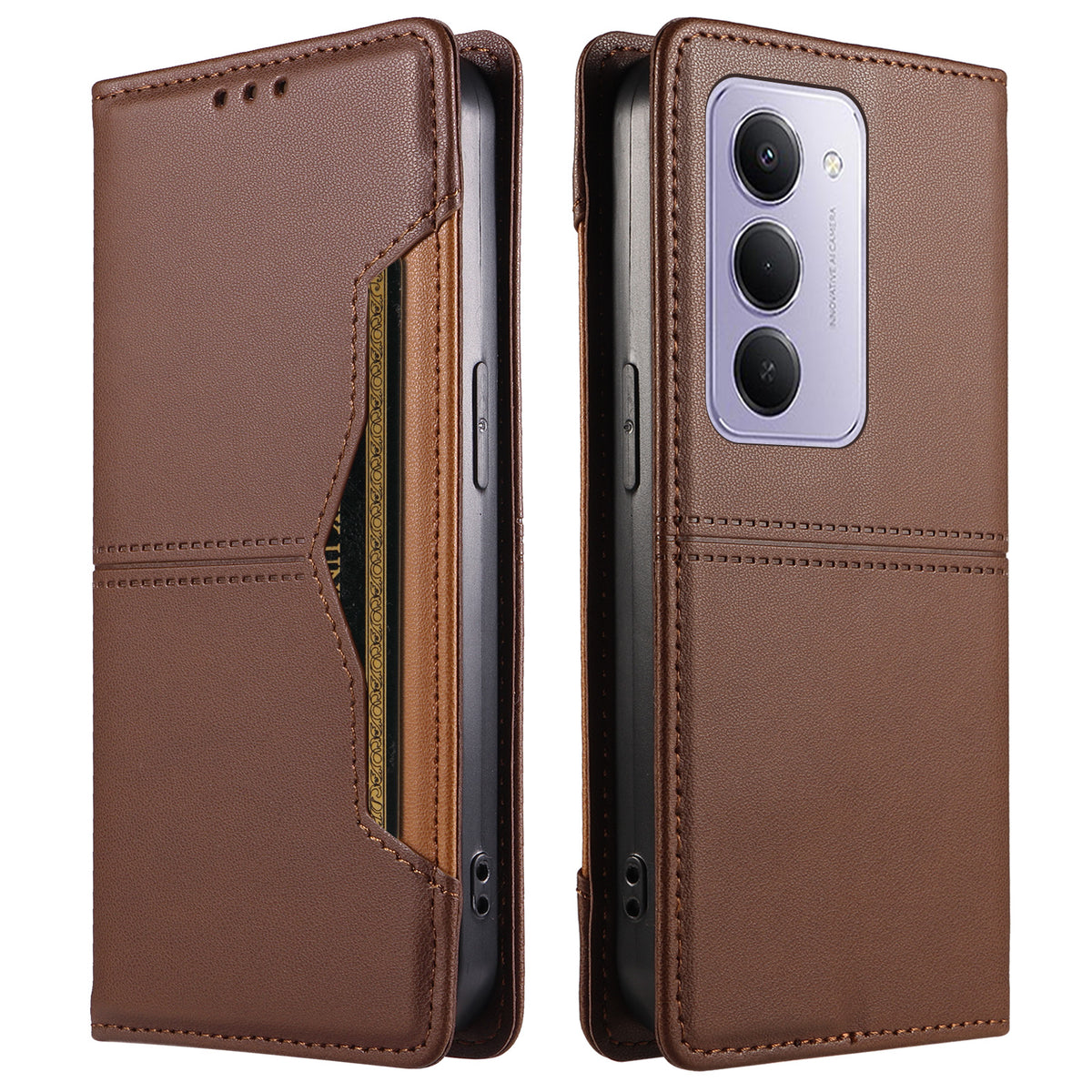 For Xiaomi Redmi 15 4G (169mm) / Xiaomi Redmi Note 15R / Xiaomi Redmi 15 5G (Global) (169mm) Wallet Case External Card Slot Magnetic Closing Leather Phone Cover