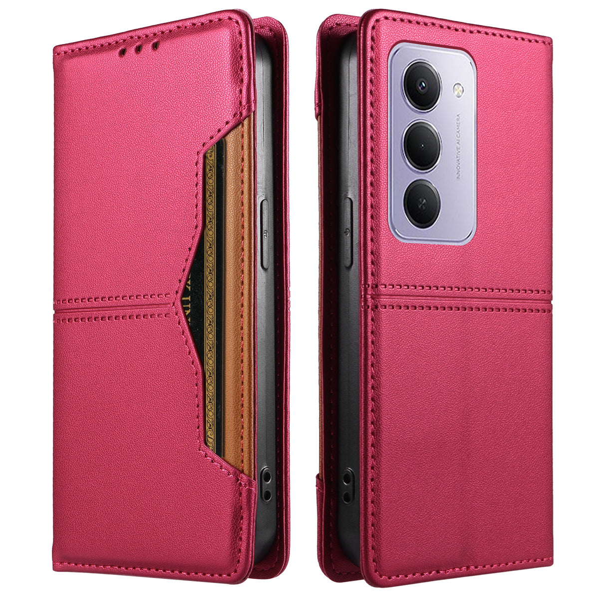 For Xiaomi Redmi 15 4G (169mm) / Xiaomi Redmi Note 15R / Xiaomi Redmi 15 5G (Global) (169mm) Wallet Case External Card Slot Magnetic Closing Leather Phone Cover