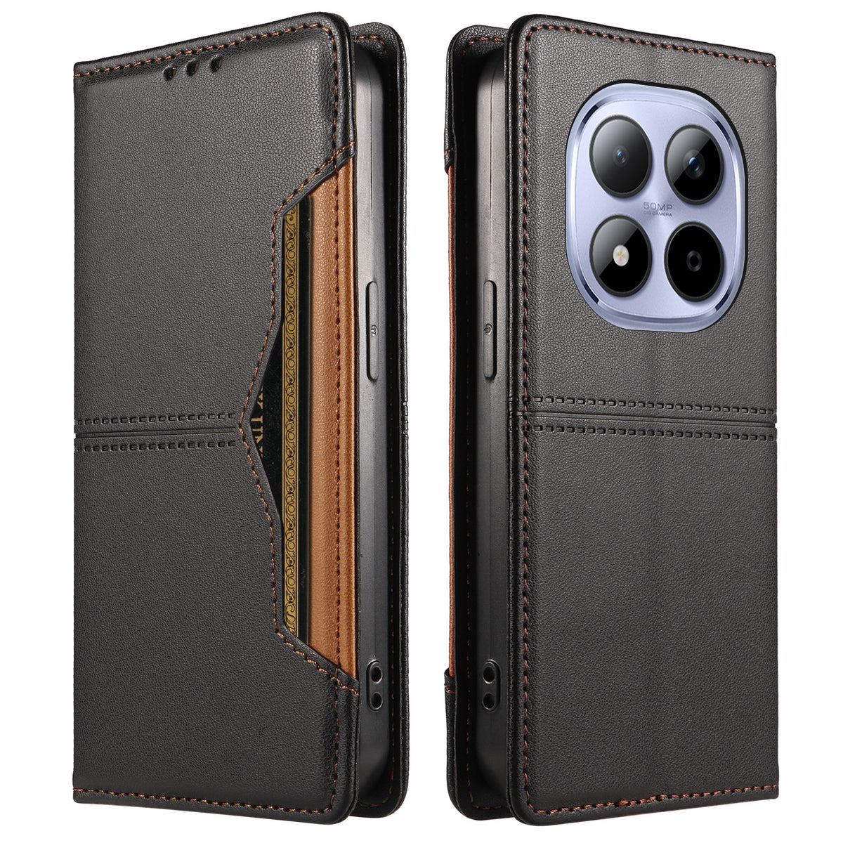 For Xiaomi Redmi Note 15 Pro 5G (Global) Wallet Case External Card Slot Magnetic Closing Leather Phone Cover