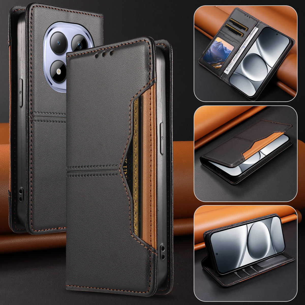 For Xiaomi Redmi Note 15 Pro 5G (Global) Wallet Case External Card Slot Magnetic Closing Leather Phone Cover