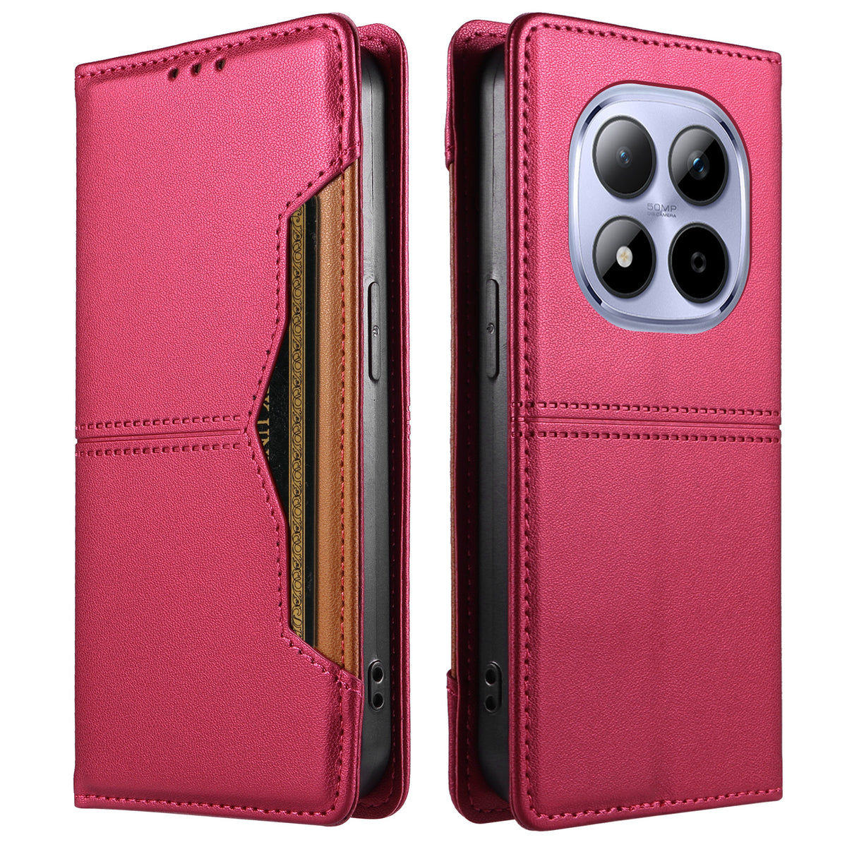 For Xiaomi Redmi Note 15 Pro 5G (Global) Wallet Case External Card Slot Magnetic Closing Leather Phone Cover