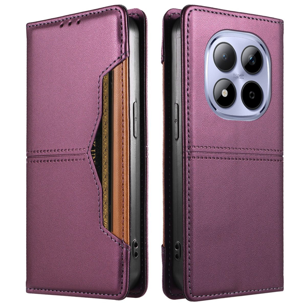 For Xiaomi Redmi Note 15 Pro 5G (Global) Wallet Case External Card Slot Magnetic Closing Leather Phone Cover