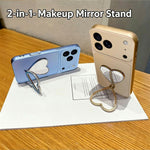 2-i-1 Make-up Spejl Kickstand Telefoncover til iPhone 18 Pro Max / 17 Pro Max Metallic Maling PC+TPU Bagcover