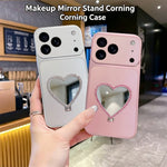 2-i-1 Make-up Spejl Kickstand Telefoncover til iPhone 18 Pro Max / 17 Pro Max Metallic Maling PC+TPU Bagcover