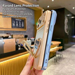 2-in-1 Makeup Mirror Kickstand Phone Case for iPhone 17 Metallic Paint PC+TPU Back Cover