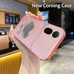 2-in-1 Makeup Mirror Kickstand Phone Case for Xiaomi Redmi A7 Pro 4G (171.56mm)  /  A7 Pro 5G  /  Poco C85x 5G  /  C81 4G Metallic Paint PC+TPU Back Cover
