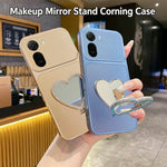 2-in-1 Makeup Mirror Kickstand Phone Case for Xiaomi Redmi A7 Pro 4G (171.56mm)  /  A7 Pro 5G  /  Poco C85x 5G  /  C81 4G Metallic Paint PC+TPU Back Cover