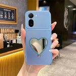 2-in-1 Makeup Mirror Kickstand Phone Case for Xiaomi Redmi A7 Pro 4G (171.56mm)  /  A7 Pro 5G  /  Poco C85x 5G  /  C81 4G Metallic Paint PC+TPU Back Cover