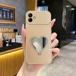 2-i-1 Makeupspejl Kickstand Telefoncover til Samsung Galaxy A07 4G / A07 5G / A08 5G / A08 4G Metallisk Maling PC+TPU Bagcover