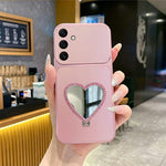 2-in-1 Makeup Mirror Kickstand Phone Case for Samsung Galaxy A37 5G Metallic Paint PC+TPU Back Cover