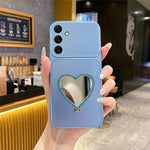 2-in-1 Makeup Mirror Kickstand Phone Case for Samsung Galaxy A37 5G Metallic Paint PC+TPU Back Cover