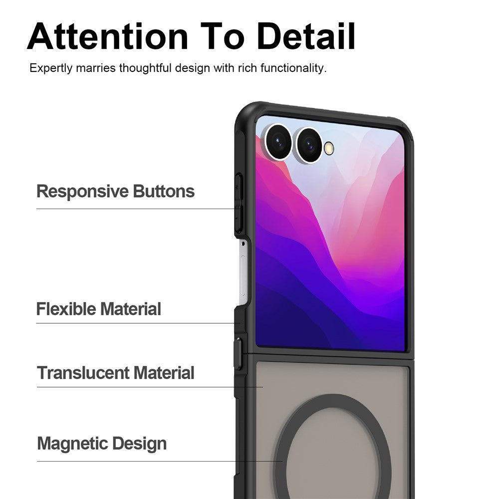 For Samsung Galaxy Z Flip8 Magnetic Case Anti Drop Matte PC + TPU Phone Cover