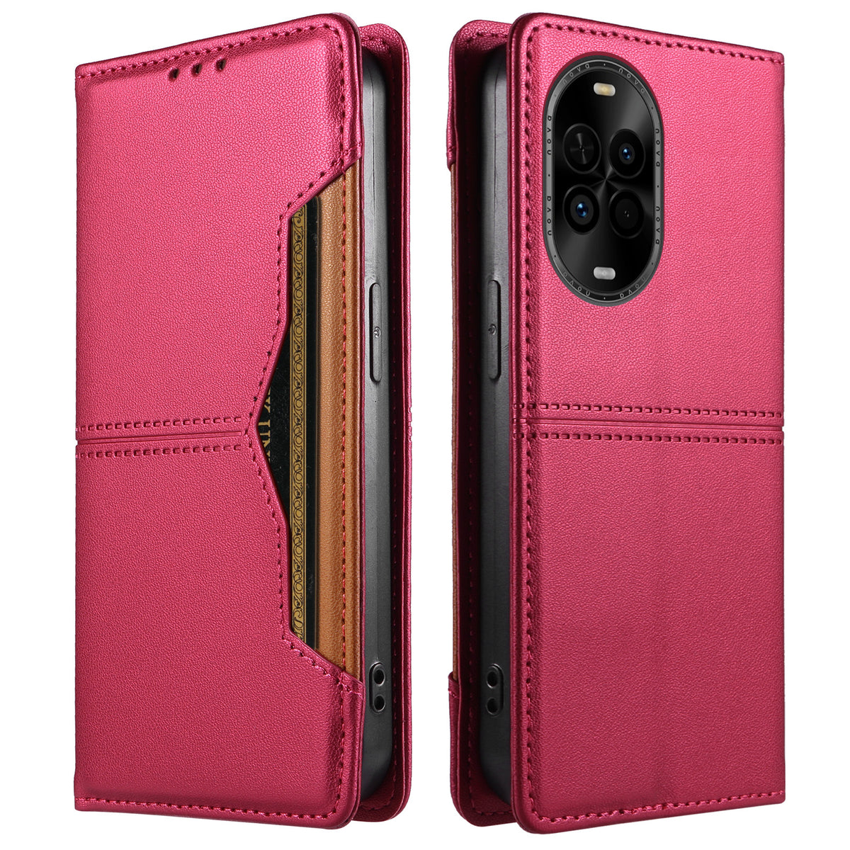 Pungcover til Huawei nova 14 5G / Huawei nova 14 Lite 5G / Huawei nova 15 5G med udvendig kortlomme, magnetisk lukning og læder