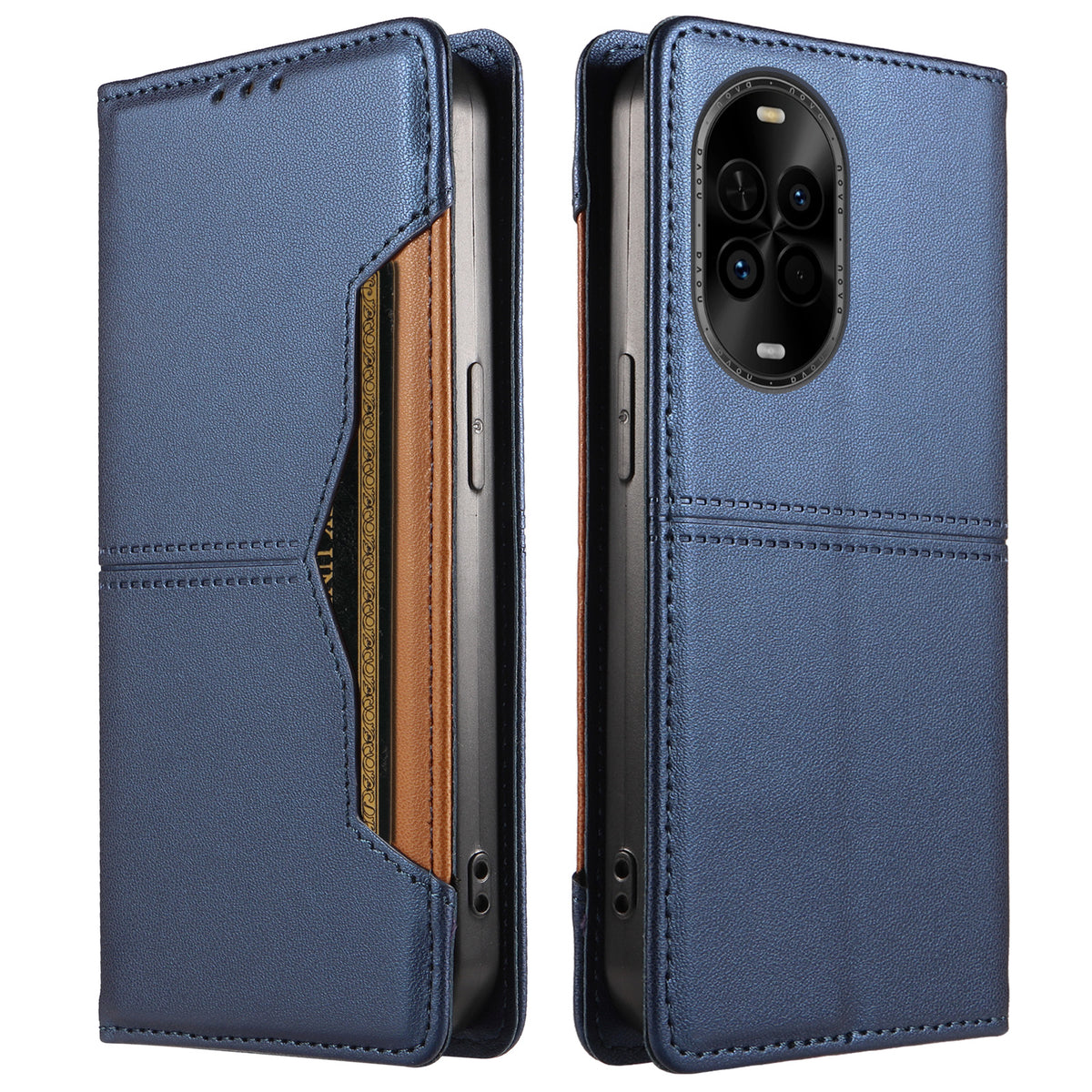 Huawei nova 14 5G / Huawei nova 14 Lite 5G / Huawei nova 15 5G plånboksfodral med externt kortfack, magnetisk stängning, läderfodral