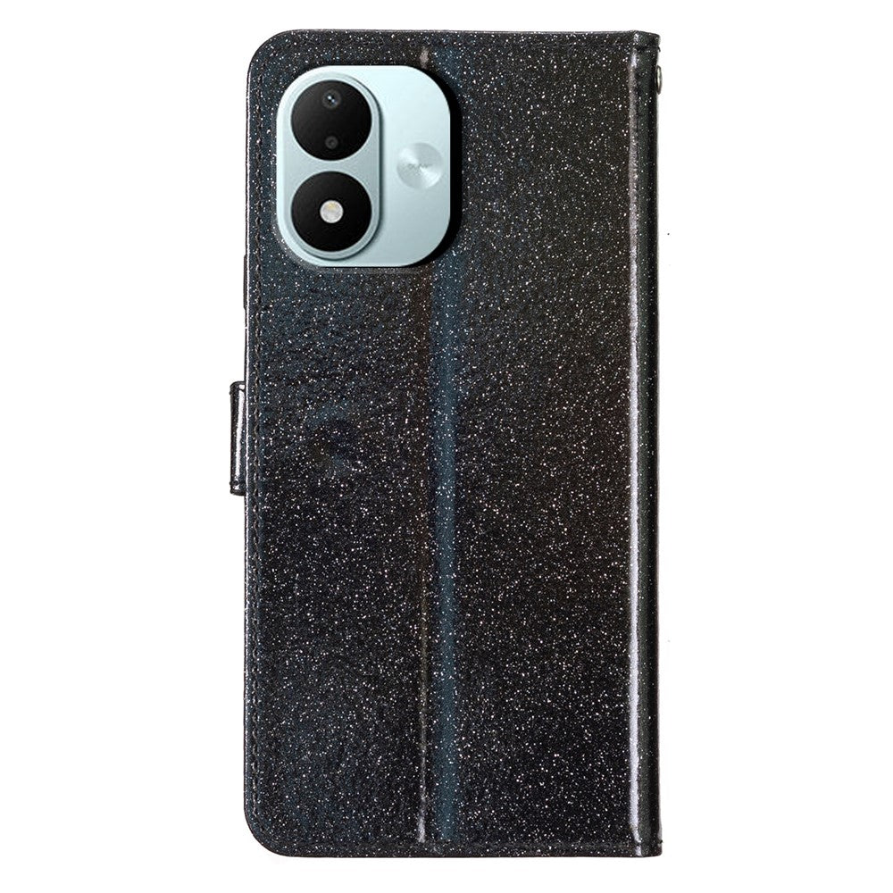 For Xiaomi Redmi Note 17 4G (Global) / Note 17 5G (Global) / Note 17 (India / China) 5G Wallet Case Glitter Anti-Scratch Leather Stand Phone Cover with Strap