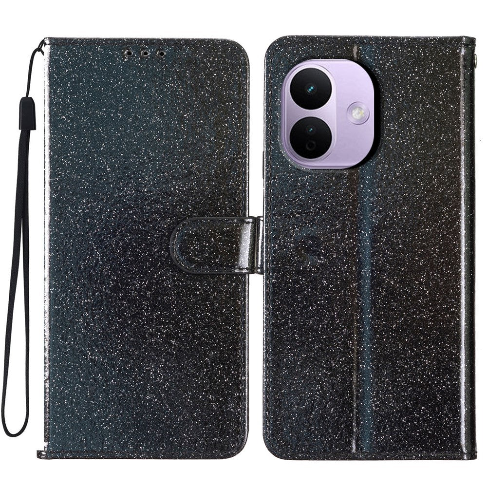 For Xiaomi Redmi Note 17 Pro 5G Wallet Case Glitter Anti-Scratch Leather Stand Phone Cover with Strap