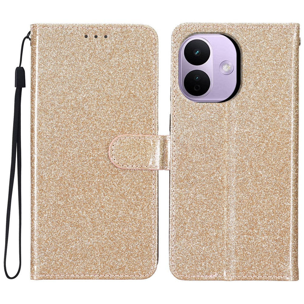 For Xiaomi Redmi Note 17 Pro 5G Wallet Case Glitter Anti-Scratch Leather Stand Phone Cover with Strap