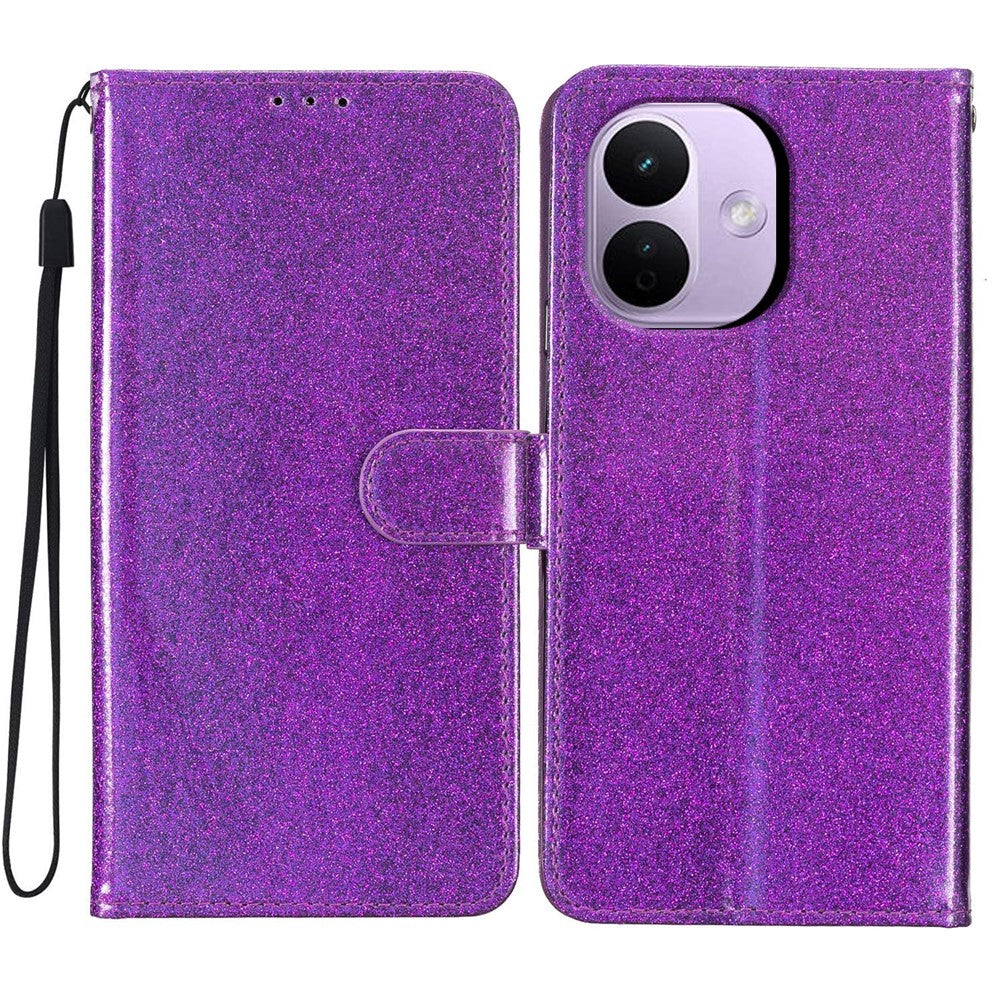 For Xiaomi Redmi Note 17 Pro 5G Wallet Case Glitter Anti-Scratch Leather Stand Phone Cover with Strap