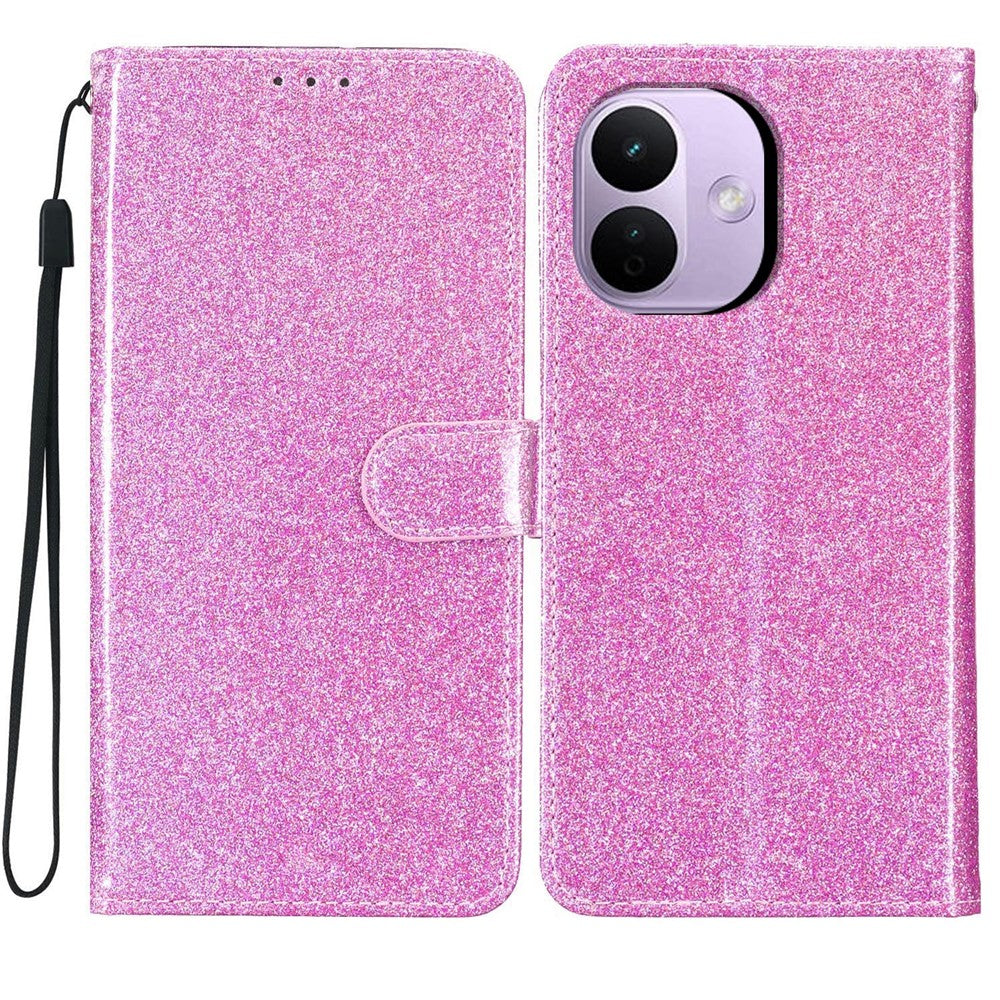 For Xiaomi Redmi Note 17 Pro 5G Wallet Case Glitter Anti-Scratch Leather Stand Phone Cover with Strap