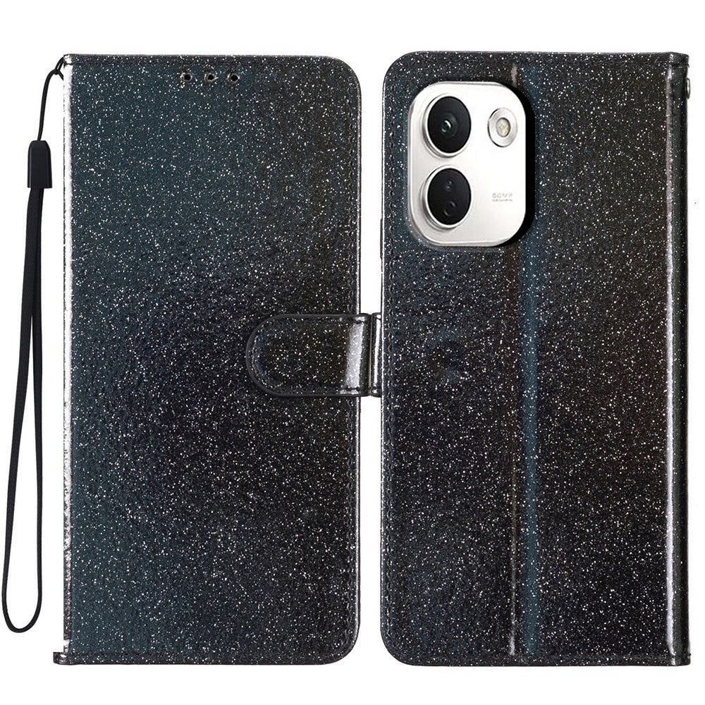 For Xiaomi Redmi Note 17 Pro+ 5G / Note 17 Pro Max 5G Wallet Case Glitter Anti-Scratch Leather Stand Phone Cover with Strap