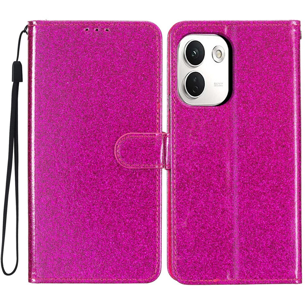 For Xiaomi Redmi Note 17 Pro+ 5G / Note 17 Pro Max 5G Wallet Case Glitter Anti-Scratch Leather Stand Phone Cover with Strap
