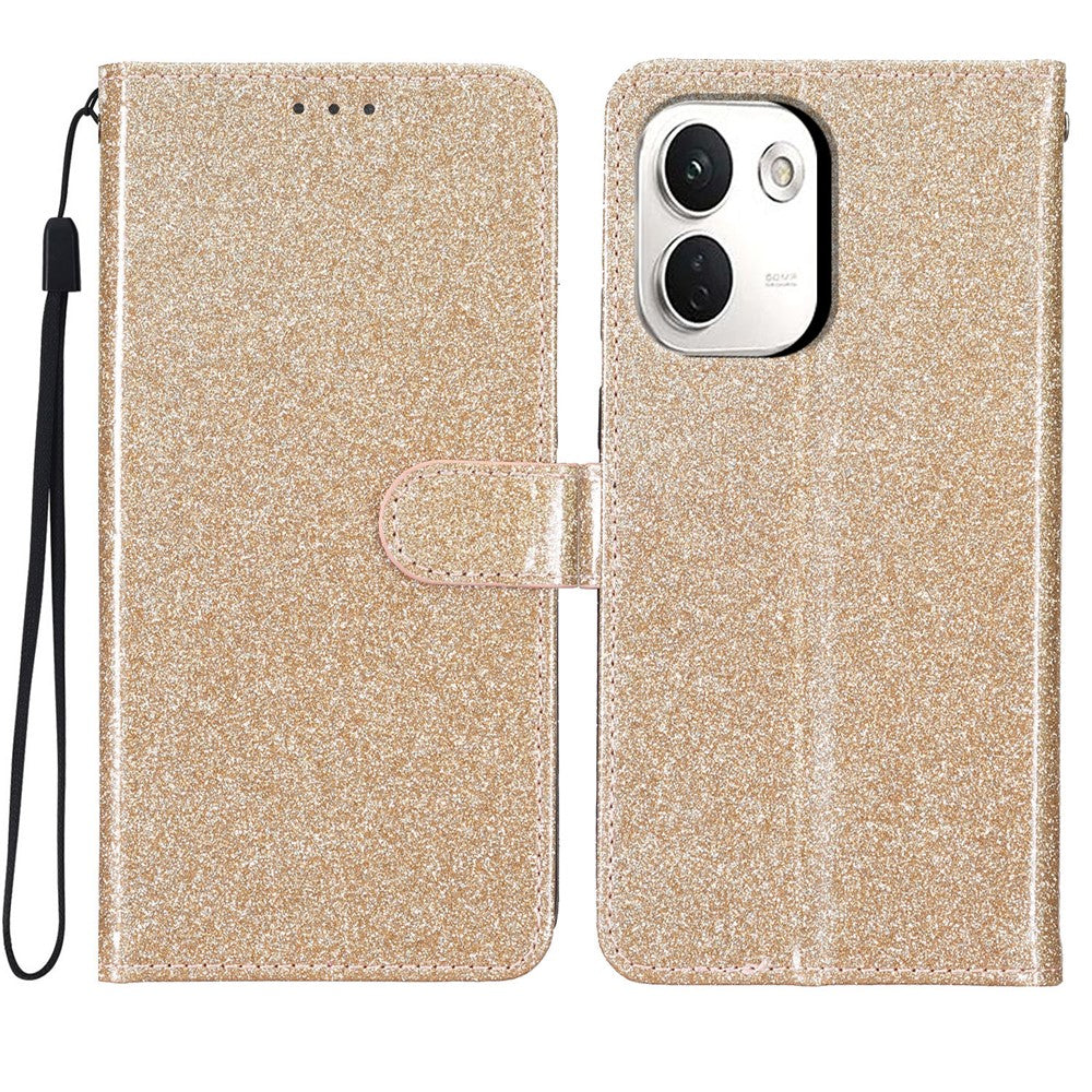 Xiaomi Redmi Note 17 Pro+ 5G / Note 17 Pro Max 5G Plånboksfodral Glitter Reptåligt Läder Stativ mobilskal med Rem