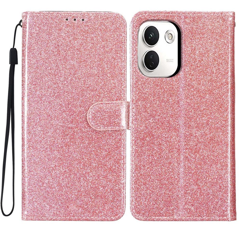 Xiaomi Redmi Note 17 Pro+ 5G / Note 17 Pro Max 5G Plånboksfodral Glitter Reptåligt Läder Stativ mobilskal med Rem