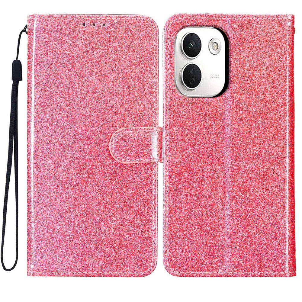 Xiaomi Redmi Note 17 Pro+ 5G / Note 17 Pro Max 5G Plånboksfodral Glitter Reptåligt Läder Stativ mobilskal med Rem