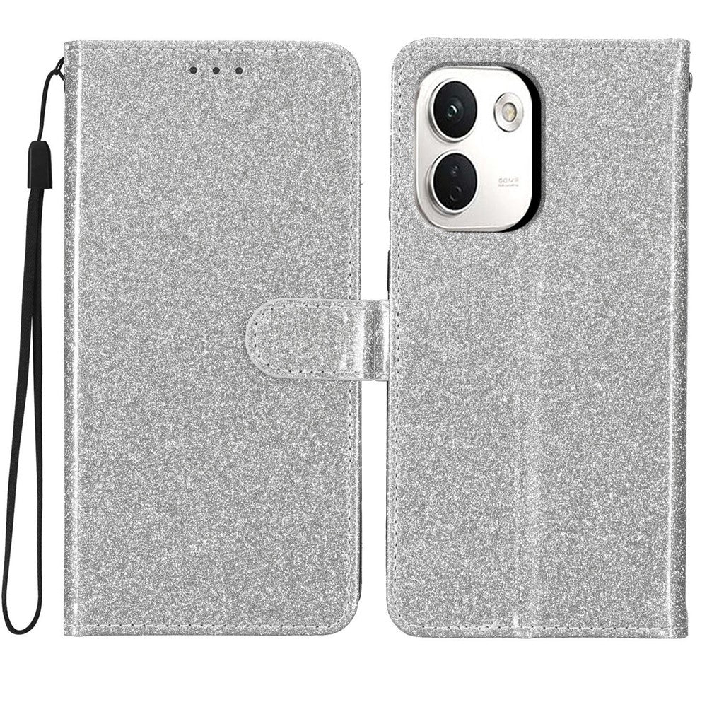 Xiaomi Redmi Note 17 Pro+ 5G / Note 17 Pro Max 5G Plånboksfodral Glitter Reptåligt Läder Stativ mobilskal med Rem