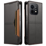 Huawei Enjoy 90 Plus / Huawei Enjoy 90, tegnebogsetui i læder med ekstern kortlomme og magnetisk lukning