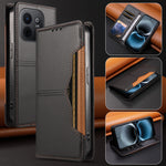 Huawei Enjoy 90 Plus / Huawei Enjoy 90 Plånboksfodral med externt kortfack, magnetisk stängning, läderfodral
