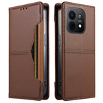 Huawei Enjoy 90 Plus / Huawei Enjoy 90, tegnebogsetui i læder med ekstern kortlomme og magnetisk lukning