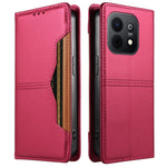 Huawei Enjoy 90 Plus / Huawei Enjoy 90, tegnebogsetui i læder med ekstern kortlomme og magnetisk lukning