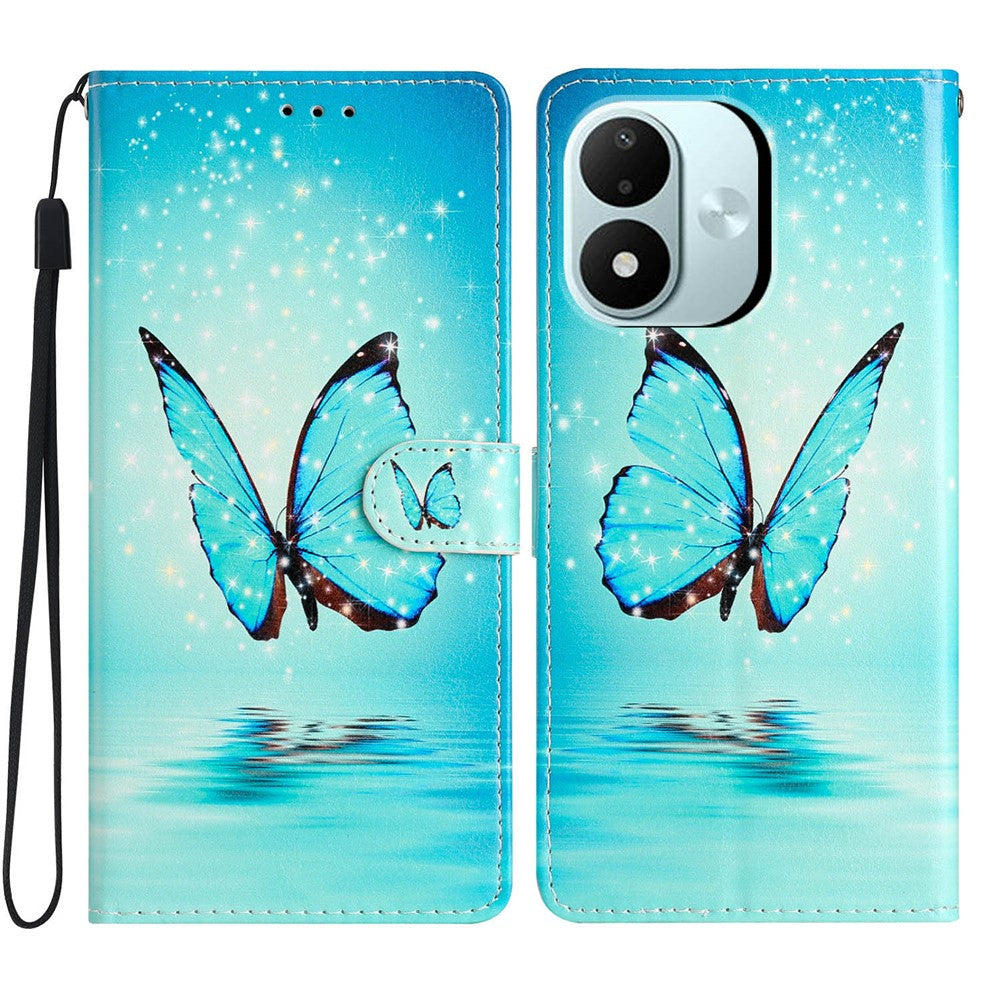 For Xiaomi Redmi Note 17 4G (Global) / Note 17 5G (Global) / Note 17 (India / China) 5G Wallet Case PU Leather Pattern Printing Stand Phone Cover with Strap