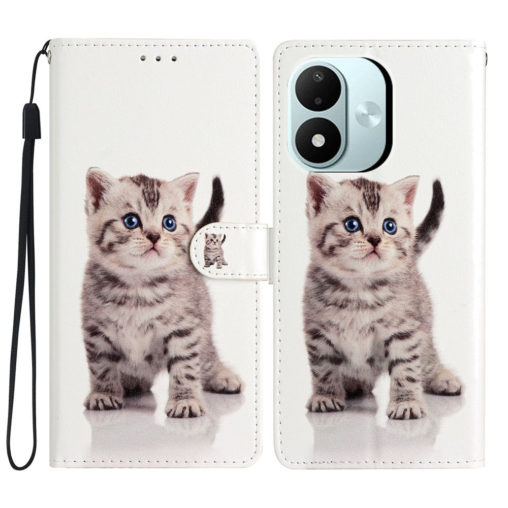 For Xiaomi Redmi Note 17 4G (Global) / Note 17 5G (Global) / Note 17 (India / China) 5G Wallet Case PU Leather Pattern Printing Stand Phone Cover with Strap