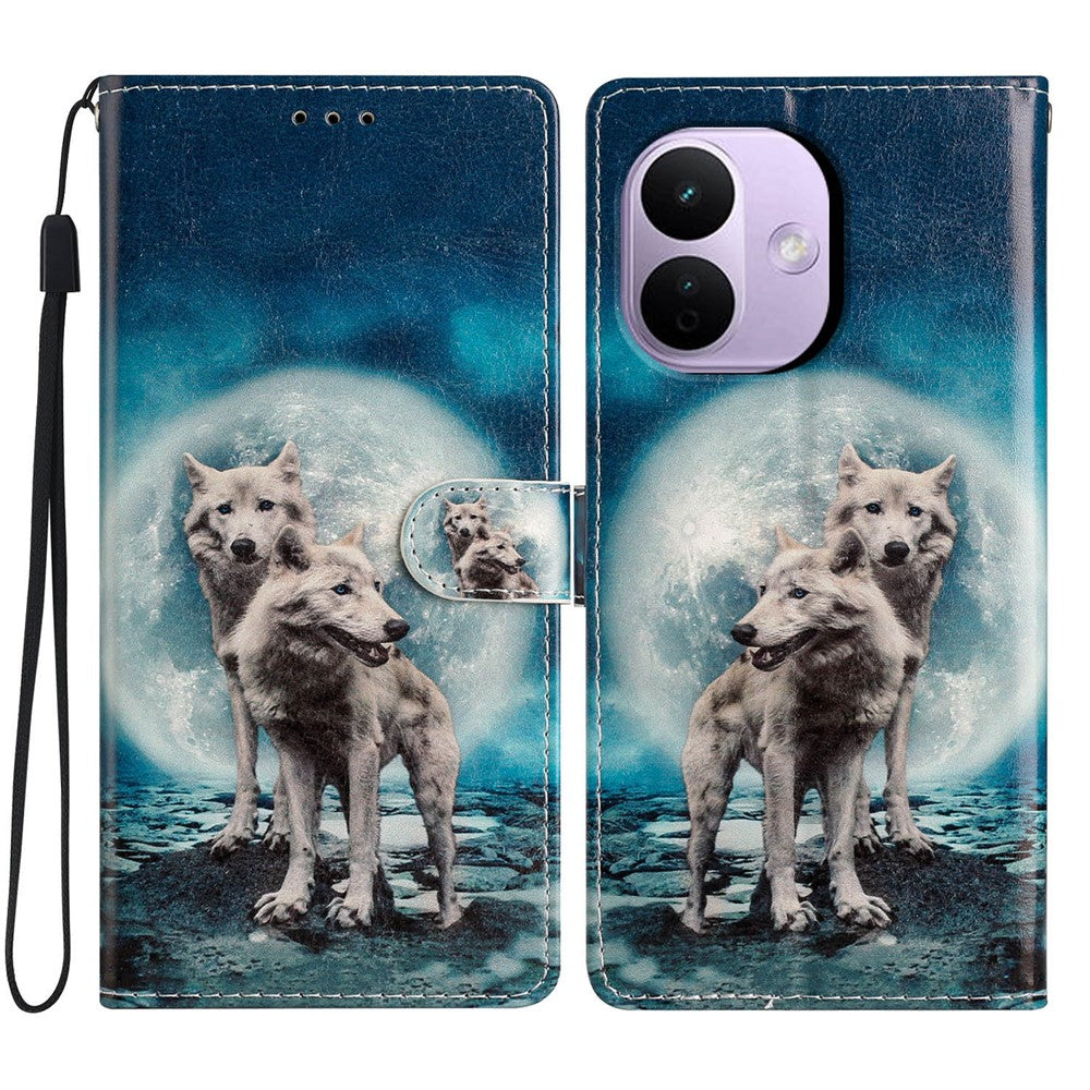 For Xiaomi Redmi Note 17 Pro 5G Wallet Case PU Leather Pattern Printing Stand Phone Cover with Strap