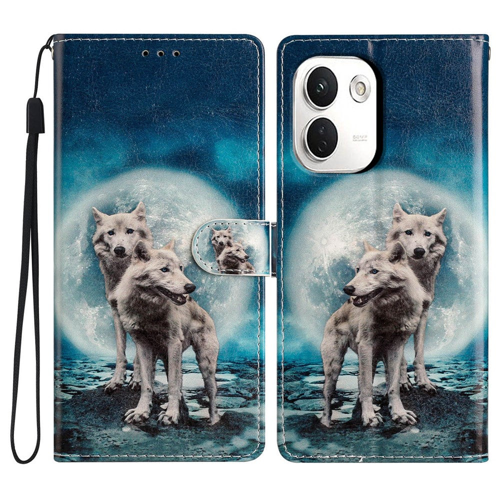 For Xiaomi Redmi Note 17 Pro+ 5G / Note 17 Pro Max 5G Wallet Case PU Leather Pattern Printing Stand Phone Cover with Strap