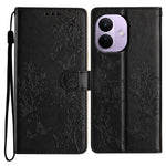 For Xiaomi Redmi Note 17 Pro 5G Wallet Phone Case Butterfly Floral Imprint Leather Flip Cover with Strap