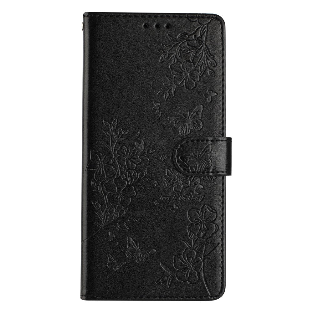 For Xiaomi Redmi Note 17 Pro 5G Wallet Phone Case Butterfly Floral Imprint Leather Flip Cover with Strap
