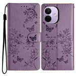 For Xiaomi Redmi Note 17 Pro 5G Wallet Phone Case Butterfly Floral Imprint Leather Flip Cover with Strap