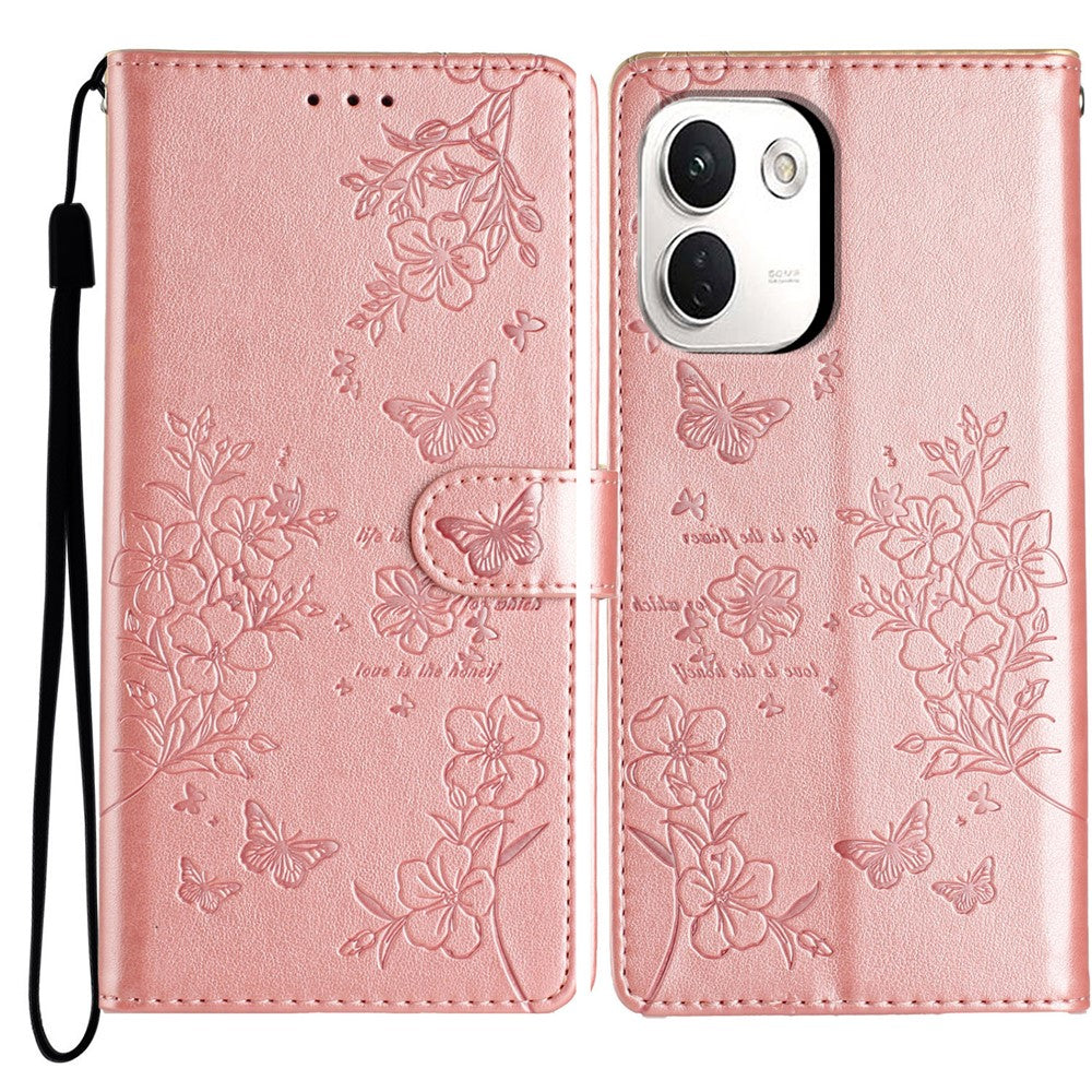 Xiaomi Redmi Note 17 Pro+ 5G / Note 17 Pro Max 5G Plånboksfodral Läderflik med Fjärilsmönster och Rem