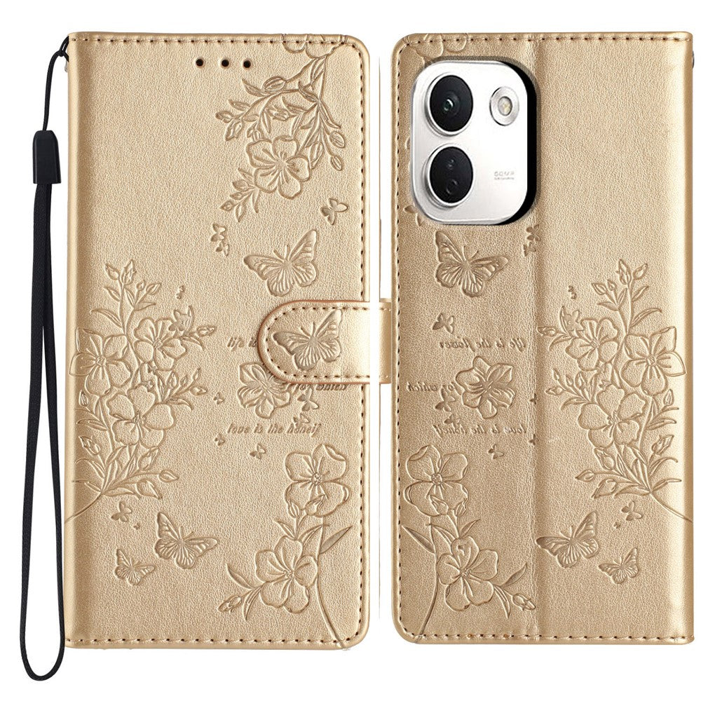Xiaomi Redmi Note 17 Pro+ 5G / Note 17 Pro Max 5G Plånboksfodral Läderflik med Fjärilsmönster och Rem