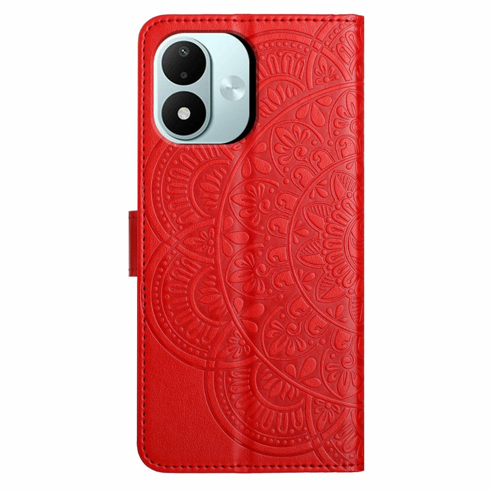 For Xiaomi Redmi Note 17 4G (Global) / Note 17 5G (Global) / Note 17 (India / China) 5G Leather Case Stand Card Slots Mandala Pattern Phone Cover with Wrist Strap