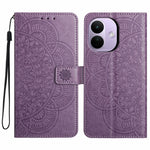 For Xiaomi Redmi Note 17 Pro 5G Leather Case Stand Card Slots Mandala Pattern Phone Cover with Wrist Strap