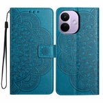 For Xiaomi Redmi Note 17 Pro 5G Leather Case Stand Card Slots Mandala Pattern Phone Cover with Wrist Strap