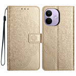 For Xiaomi Redmi Note 17 Pro 5G Leather Case Stand Card Slots Mandala Pattern Phone Cover with Wrist Strap