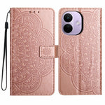For Xiaomi Redmi Note 17 Pro 5G Leather Case Stand Card Slots Mandala Pattern Phone Cover with Wrist Strap