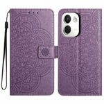 For Xiaomi Redmi Note 17 Pro+ 5G / Note 17 Pro Max 5G Leather Case Stand Card Slots Mandala Pattern Phone Cover with Wrist Strap