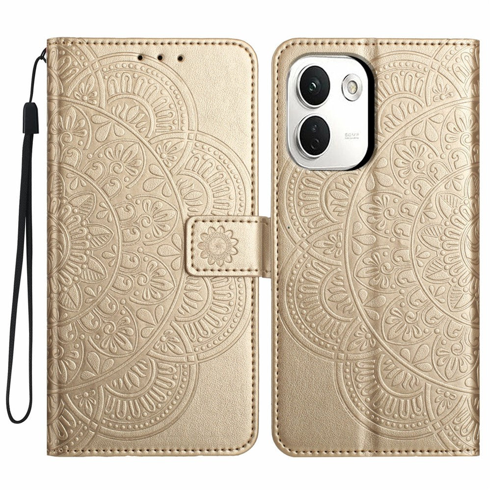 For Xiaomi Redmi Note 17 Pro+ 5G / Note 17 Pro Max 5G Leather Case Stand Card Slots Mandala Pattern Phone Cover with Wrist Strap